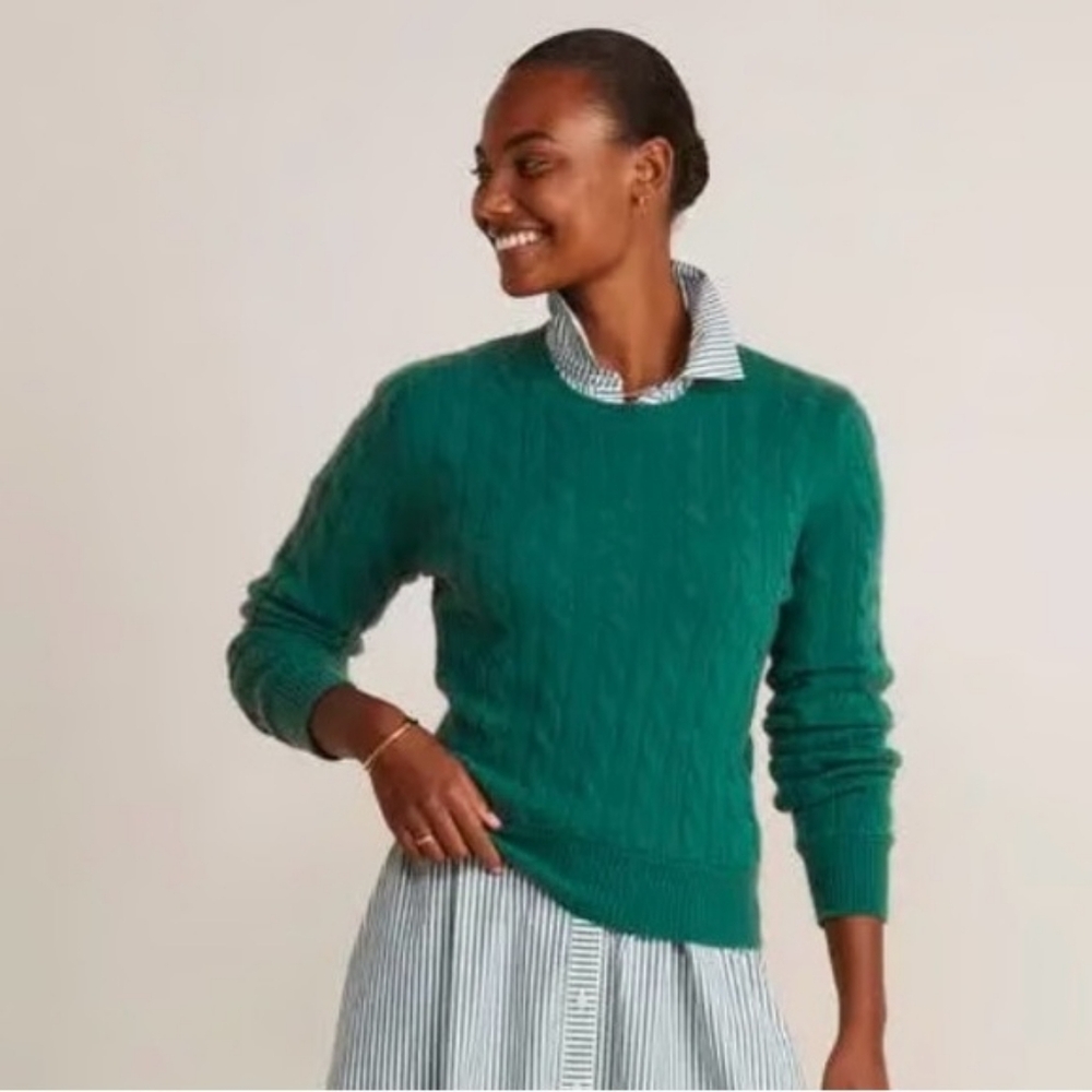 NWT Vineyard Vines Cashmere Cable Knit Sweater Green Medium